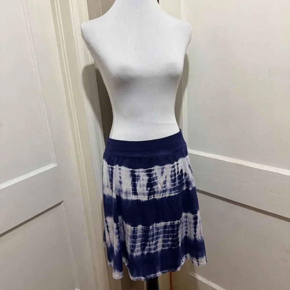 Tryst Indigo Tie-Dye A-Line Skirt